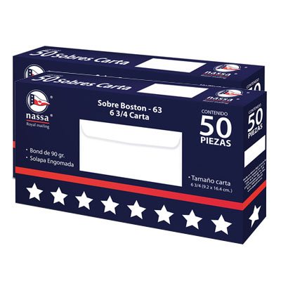 CIENTO DE SOBRES BOSTON TAMAÑO CARTA NASSA